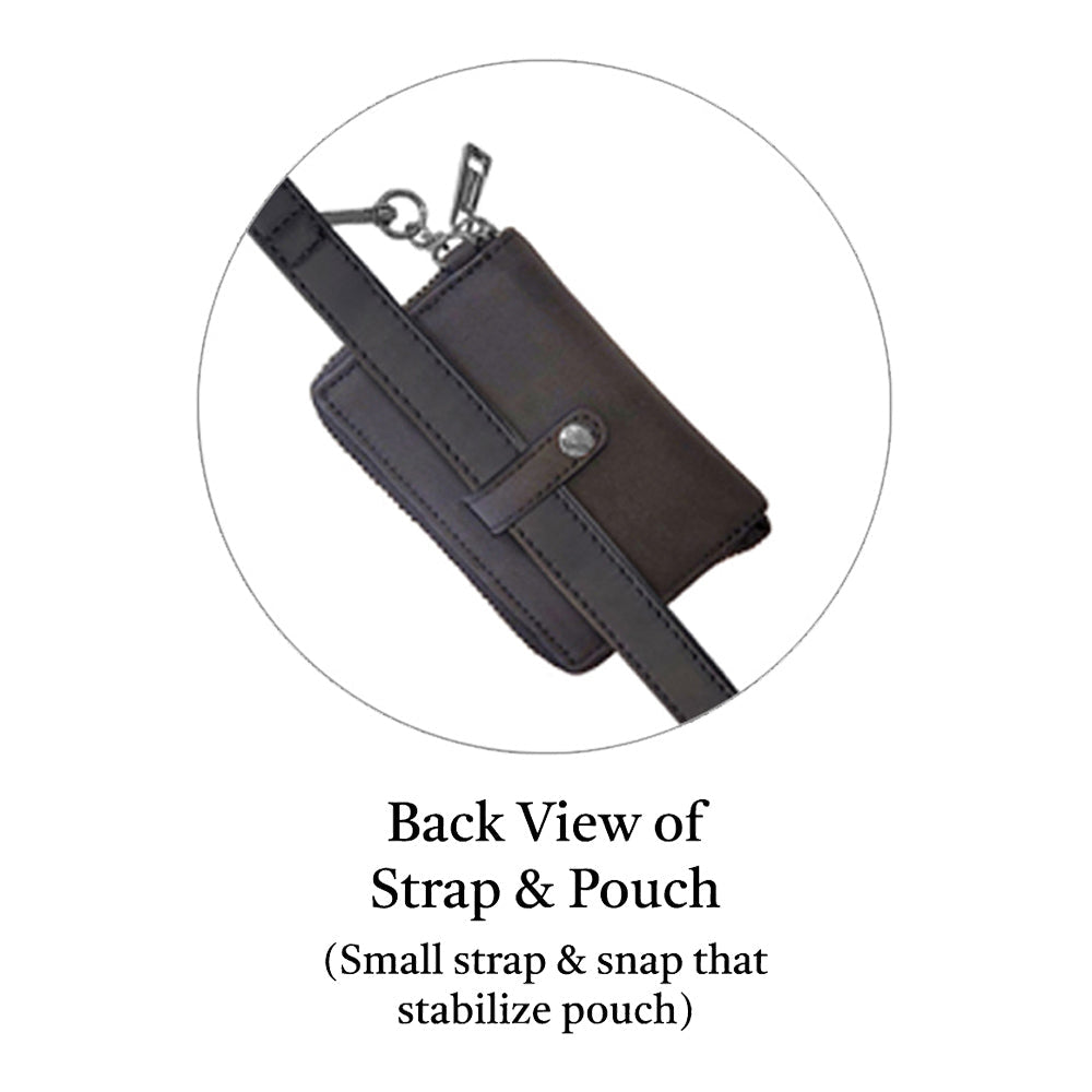 RFID Crossbody Phone Strap with Zippered Pouch