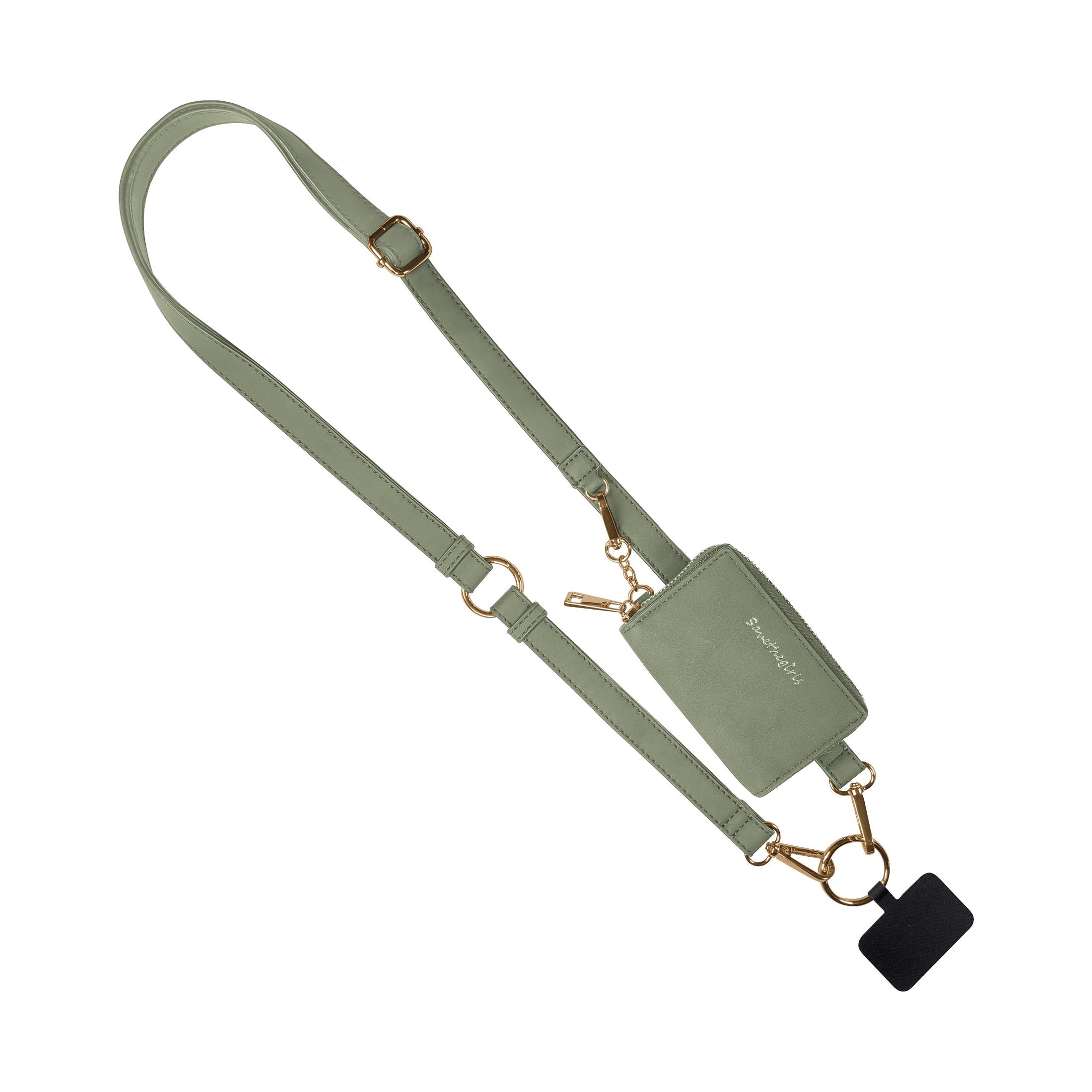 RFID Crossbody Phone Strap with Zippered Pouch