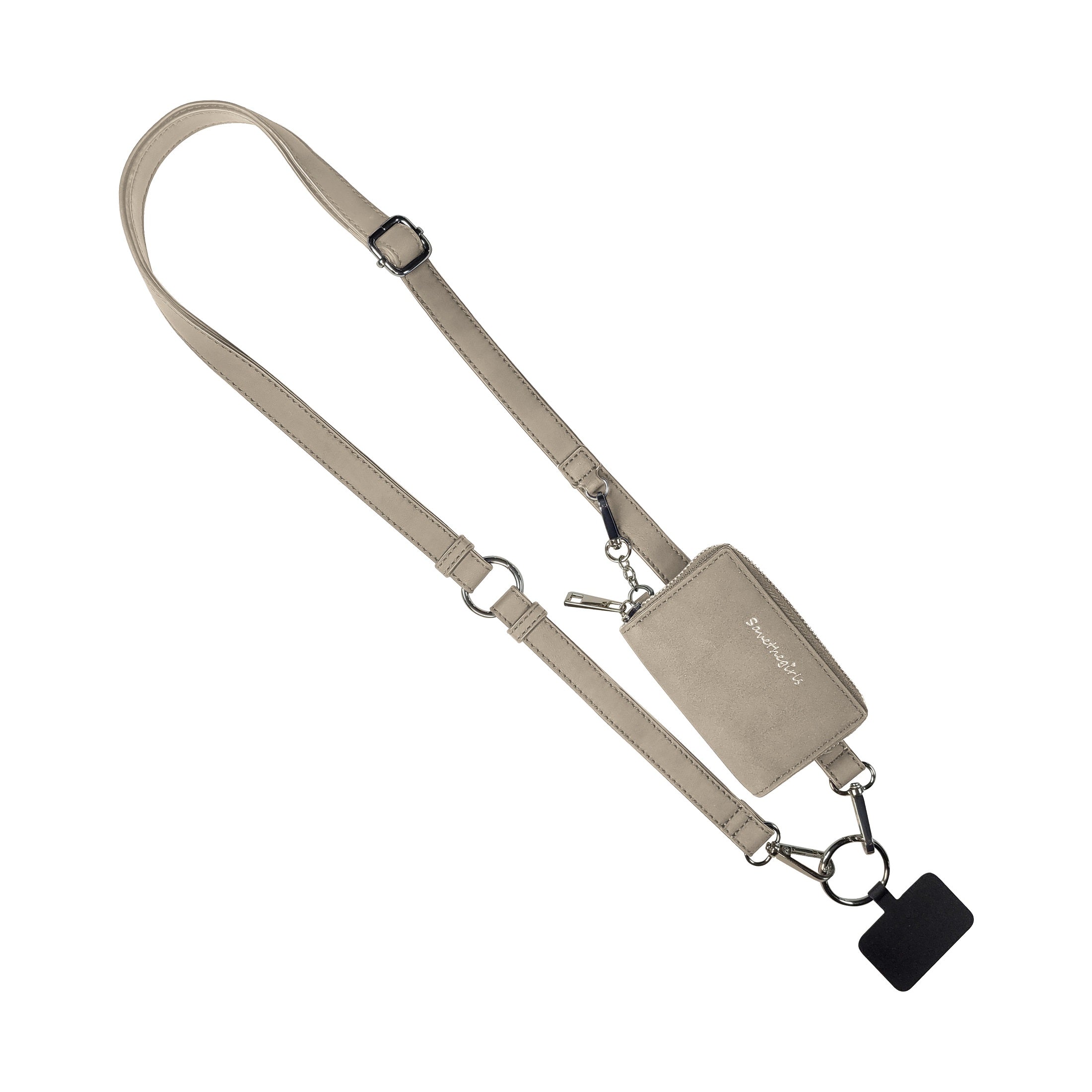RFID Crossbody Phone Strap with Zippered Pouch